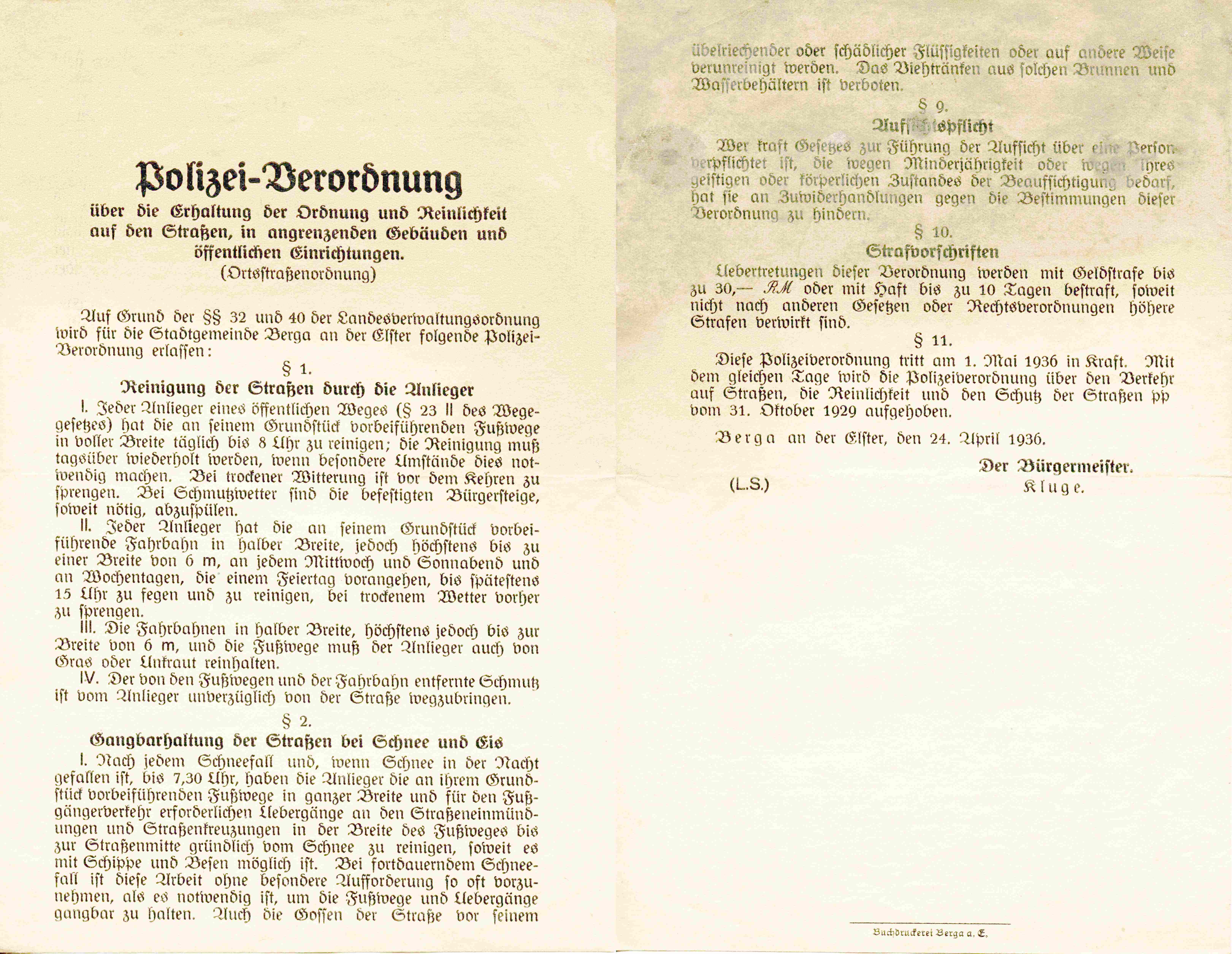 polizei verordnung